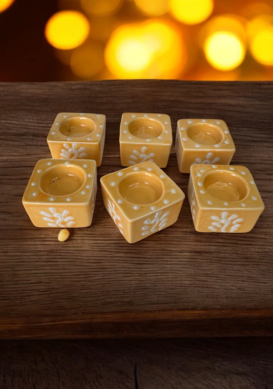 Amber Glow Handcrafted Tea Light Diya - Image 2
