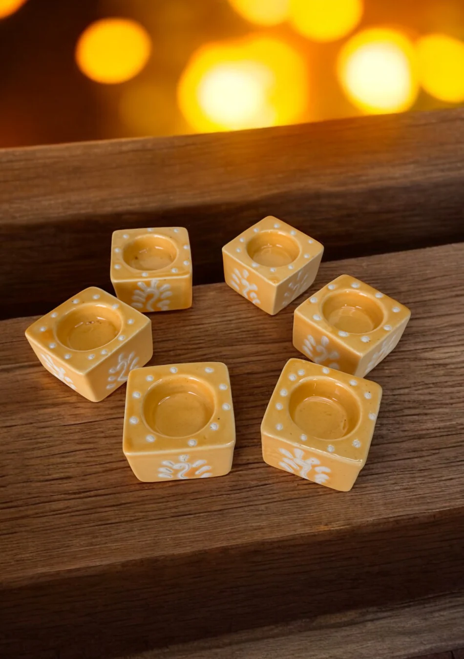 Amber Glow Handcrafted Tea Light Diya - Image 3