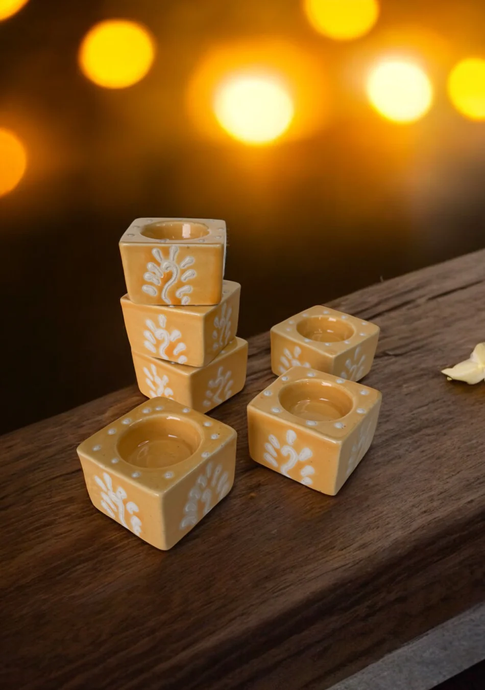 Amber Glow Handcrafted Tea Light Diya - Image 4