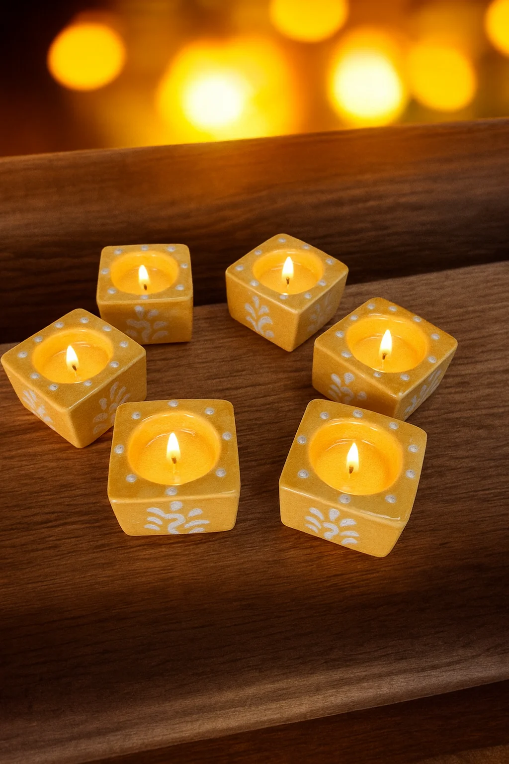 Amber Glow Handcrafted Tea Light Diya - Image 6