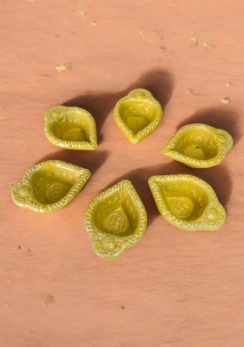 Amber Swastic Diya Set of 6 - Image 4