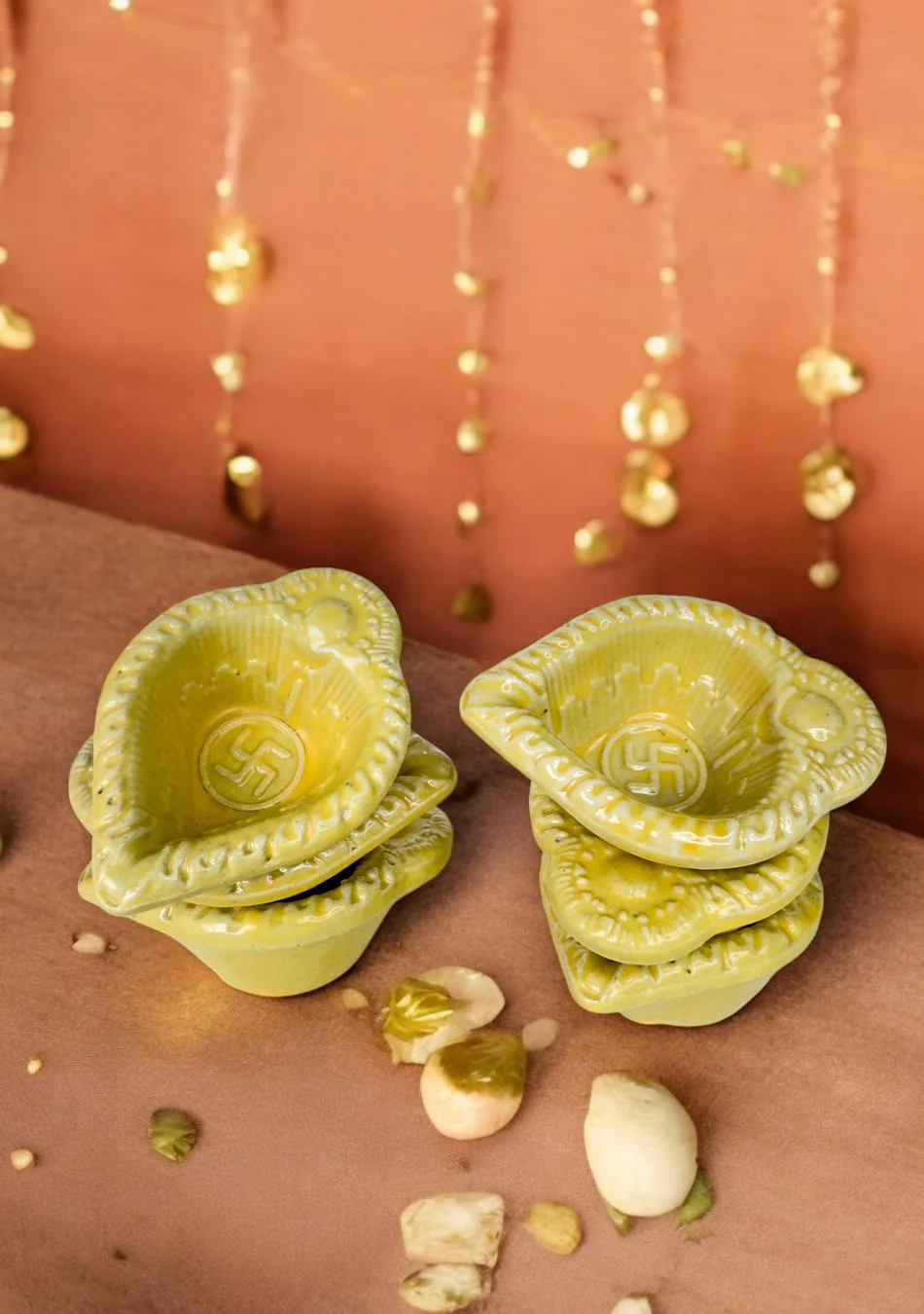 Amber Swastic Diya Set of 6 - Image 5