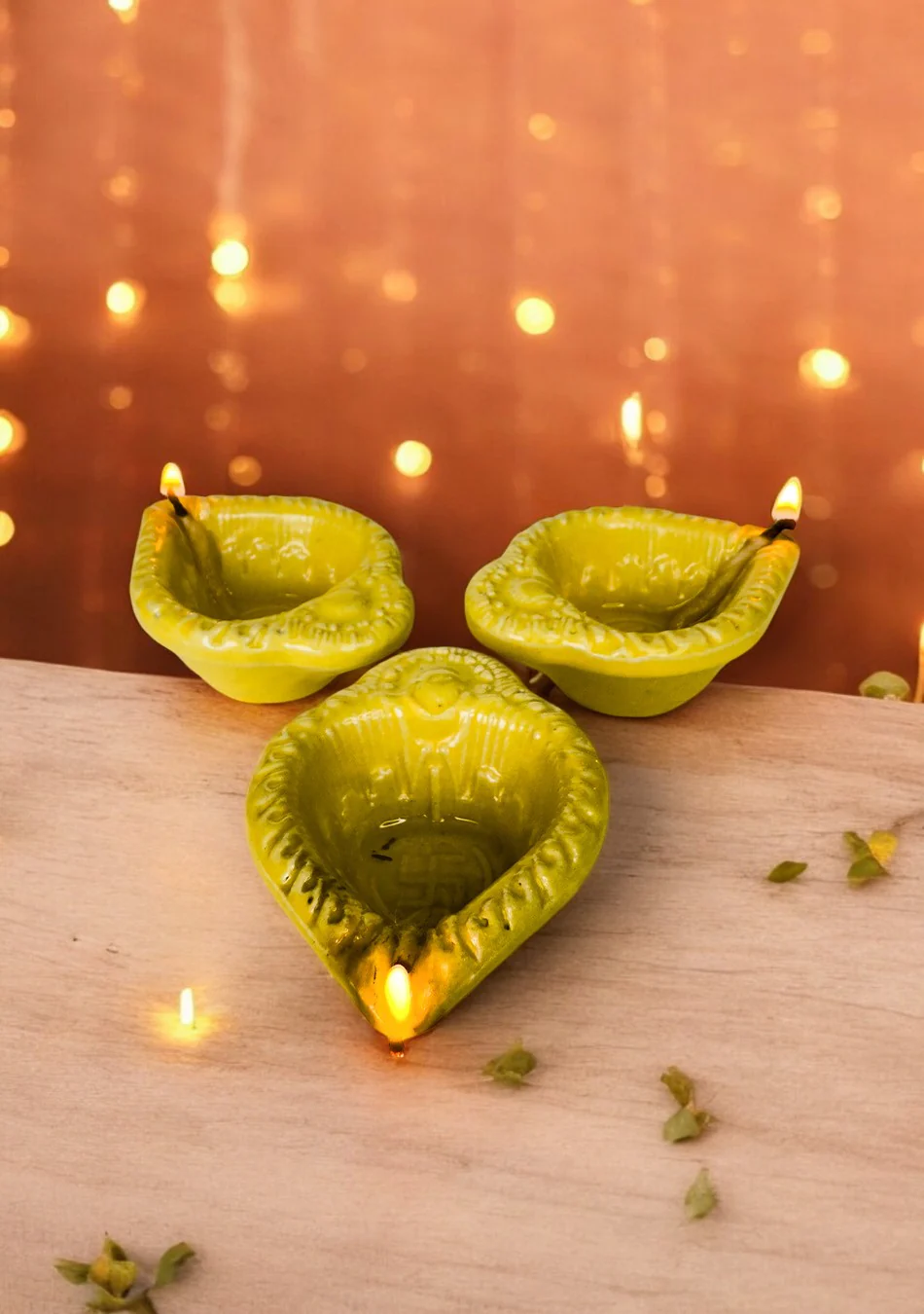 Amber Swastic Diya Set of 6 - Image 8