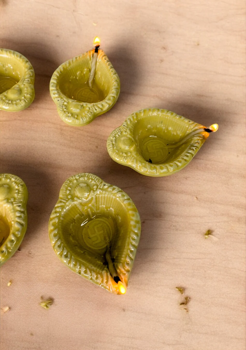 Amber Swastic Diya Set of 6 - Image 9
