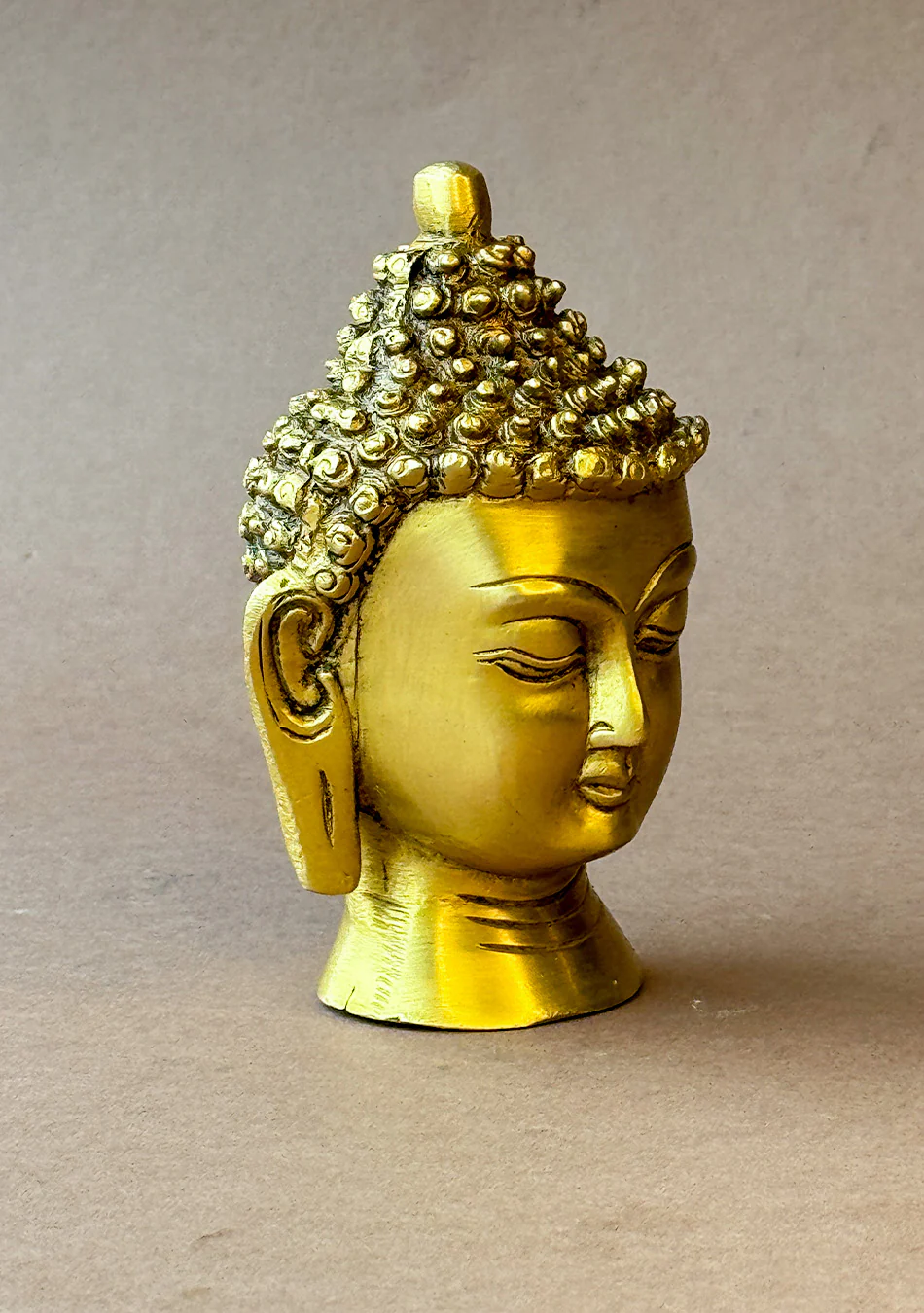 Antique Brass Budha Bust - Image 7