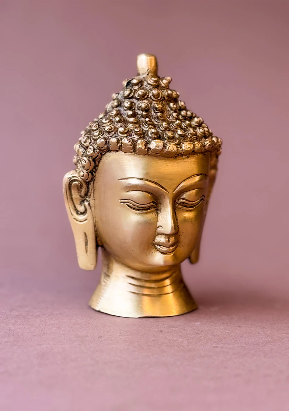 Antique Brass Budha Bust - Image 9