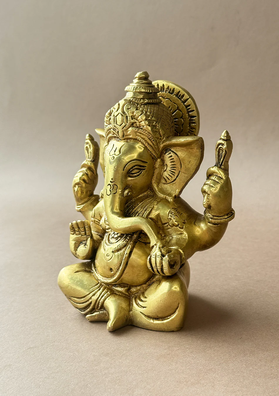 Antique Brass Chaturbhuj Ganesha - Image 2