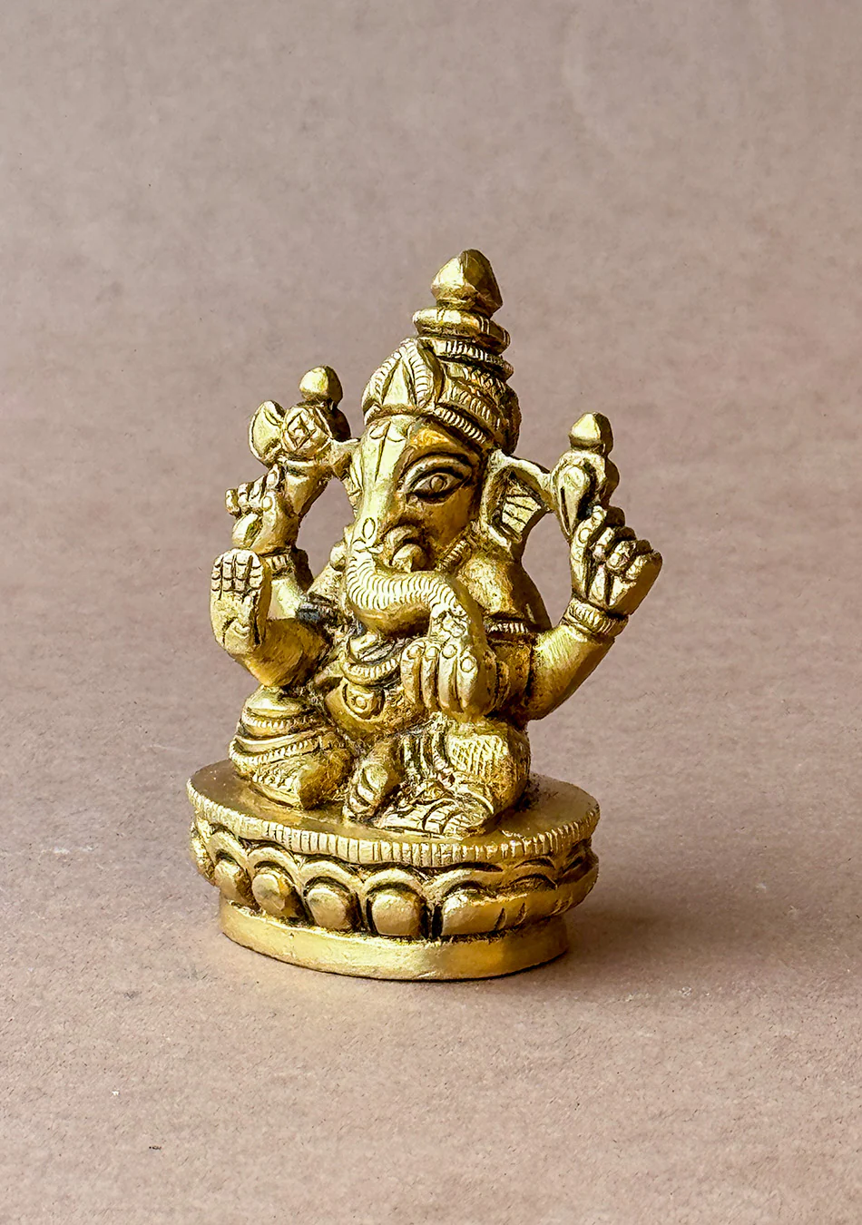 Antique Brass Laxmi Ganesh Murti Set - Image 10