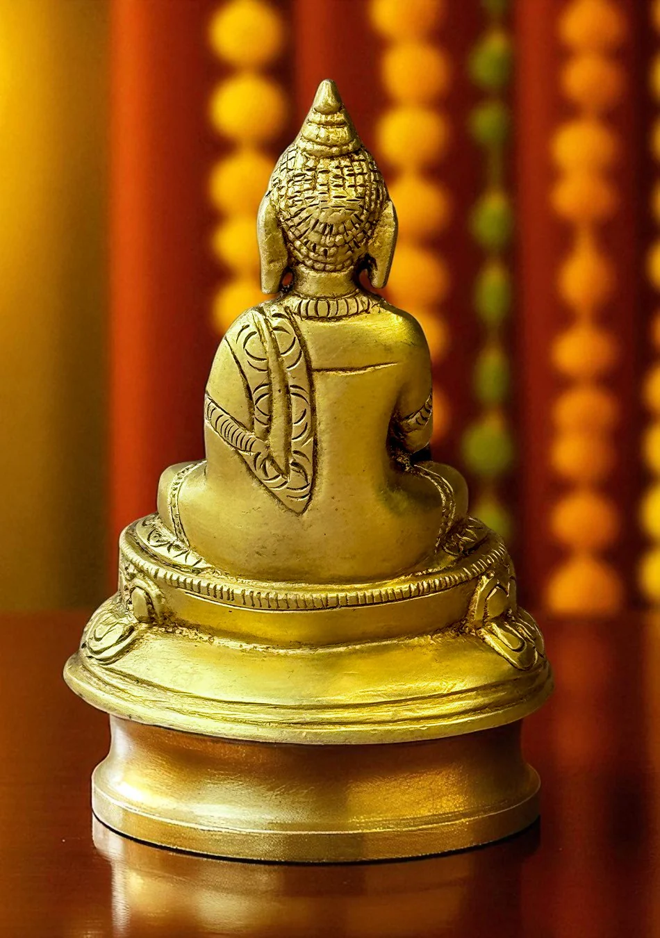 Antique Brass Lotus Seated Buddha - Image 5