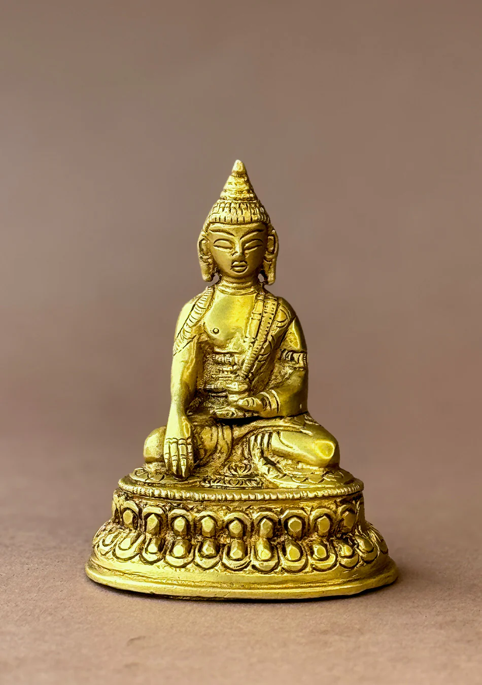 Antique Brass Lotus Seated Buddha - Image 8
