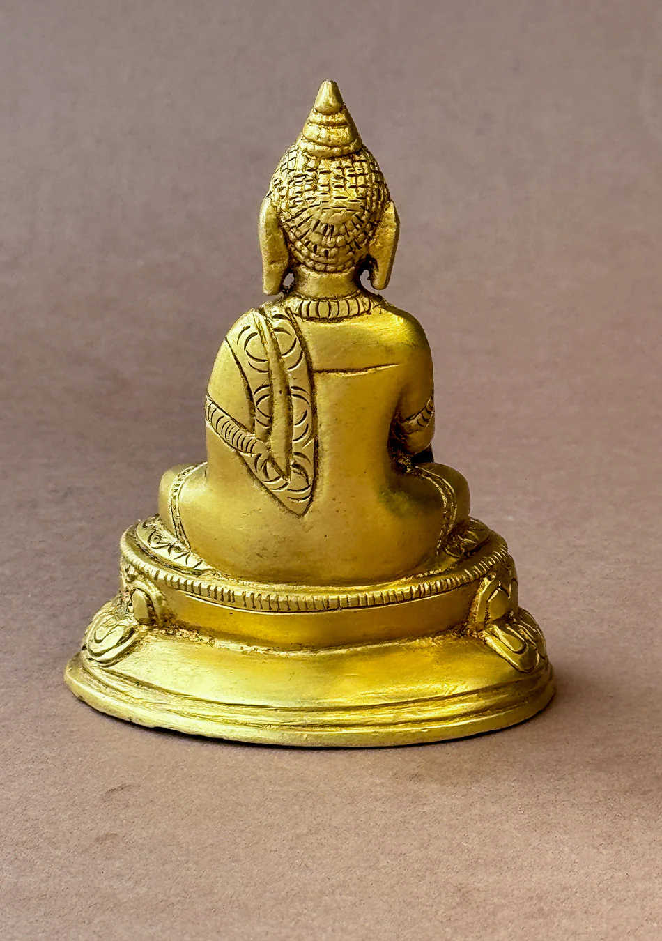 Antique Brass Lotus Seated Buddha - Image 9