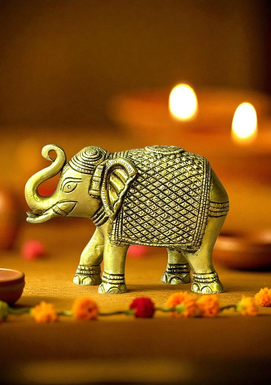 Antique Brass Maharaja Elephant - Image 5