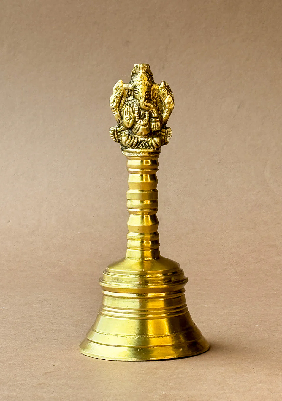 Antique Brass Pooja Bell with Ganesha Motif - Image 4