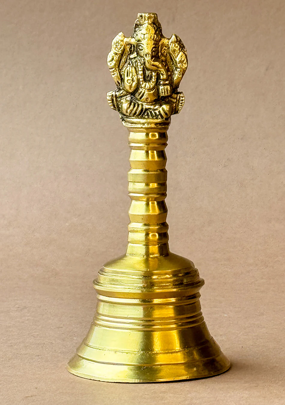 Antique Brass Pooja Bell with Ganesha Motif - Image 5