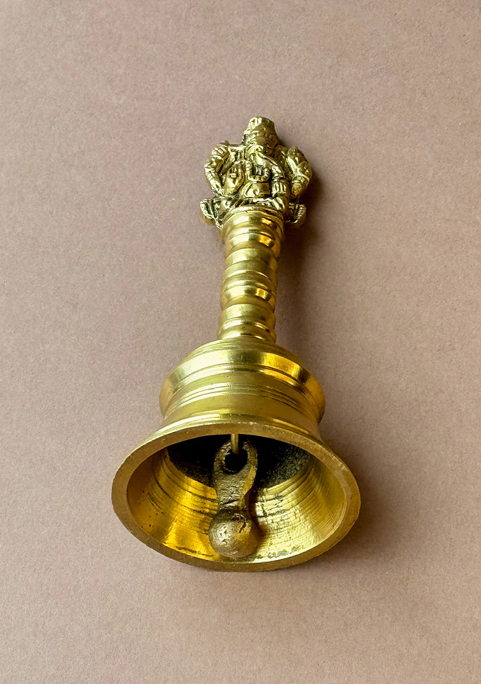 Antique Brass Pooja Bell with Ganesha Motif - Image 6