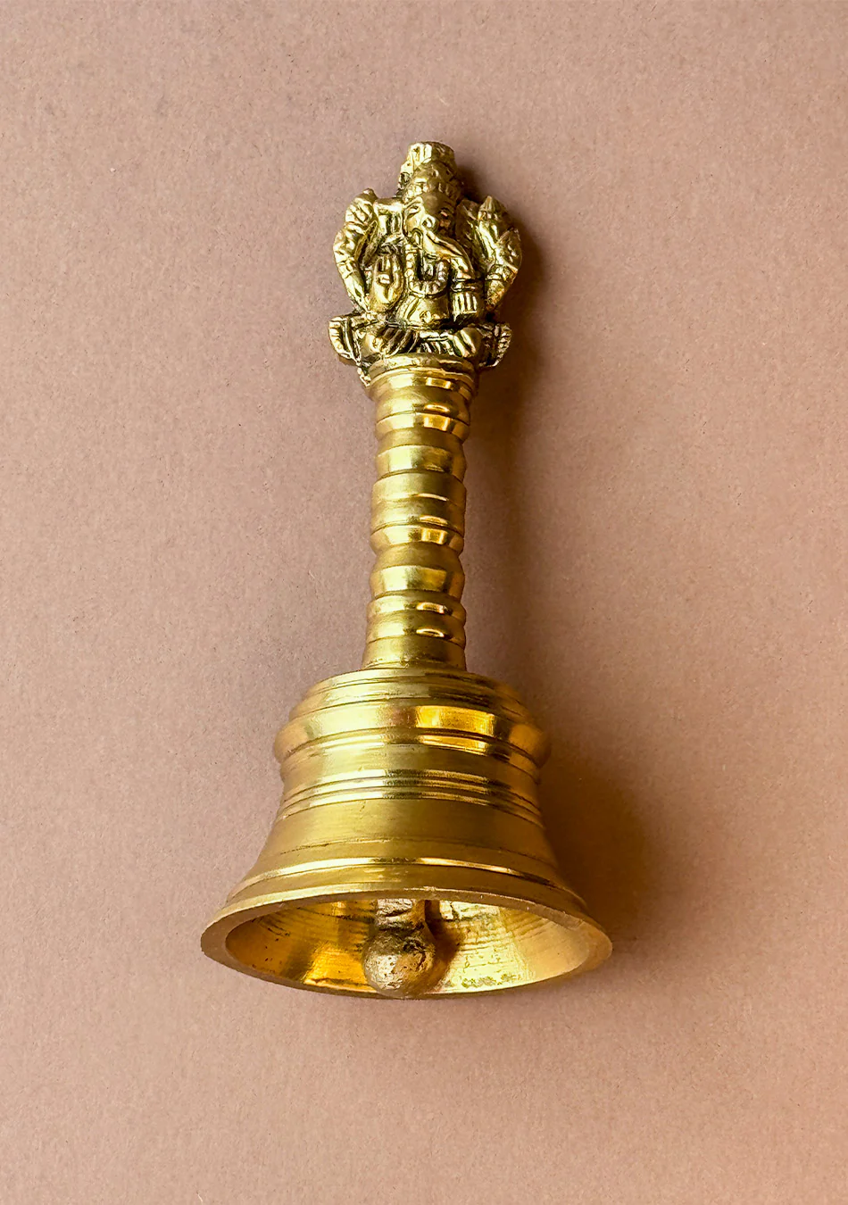 Antique Brass Pooja Bell with Ganesha Motif - Image 7