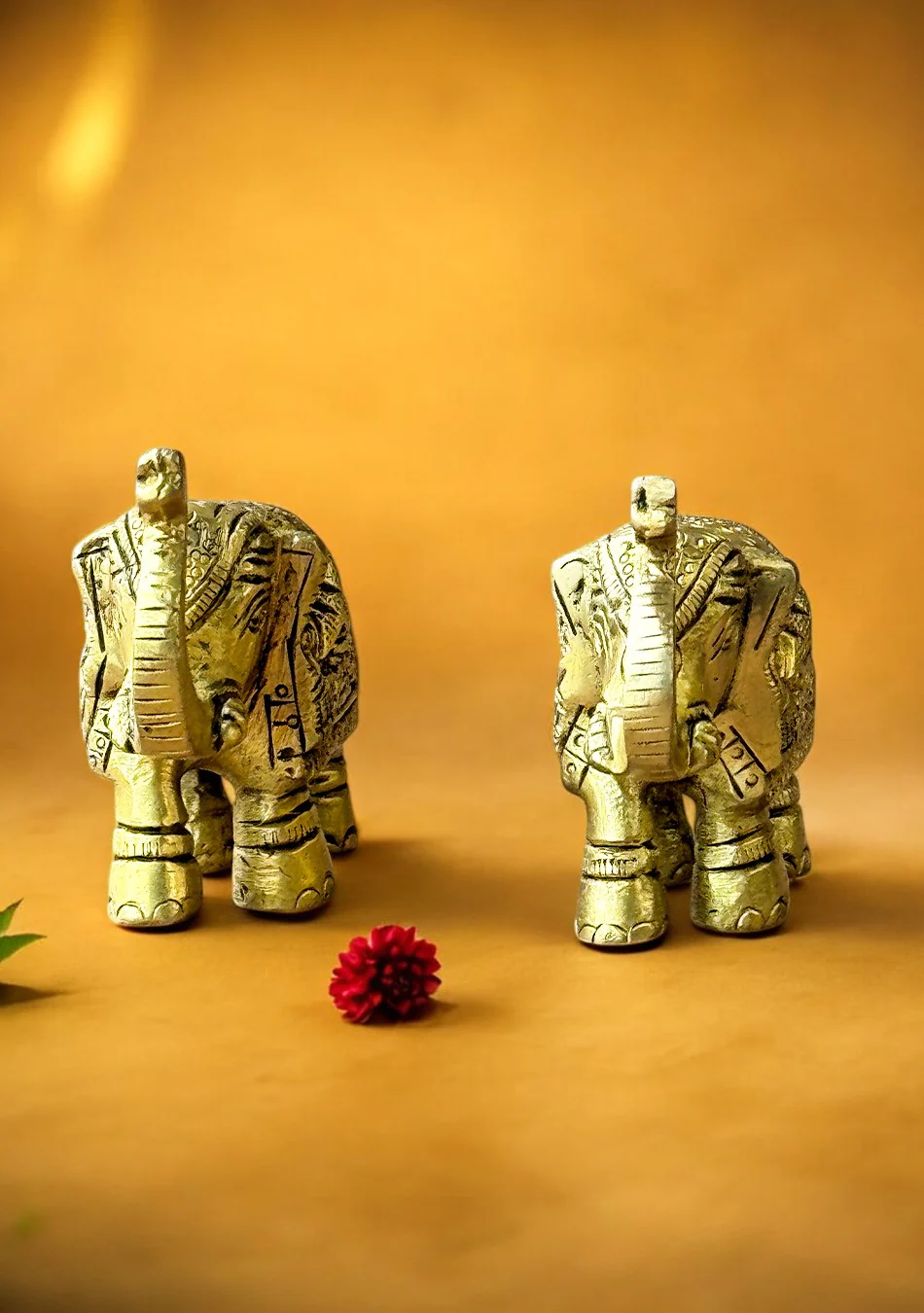 Antique Brass Royal Elephant Duo - Image 3