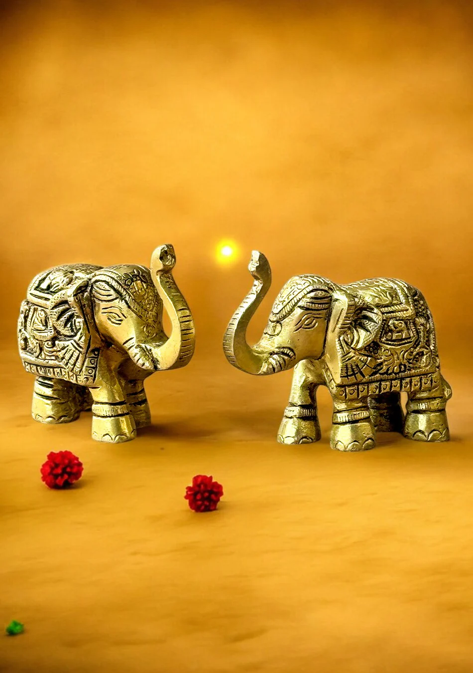 Antique Brass Royal Elephant Duo - Image 6