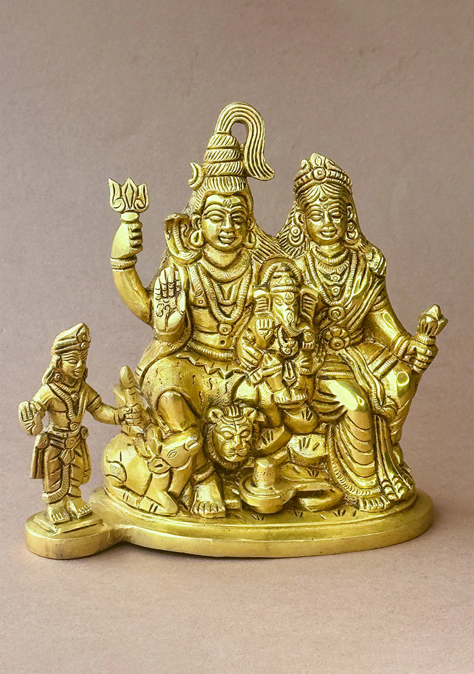 Antique Brass Trinetra Parivar - Image 10