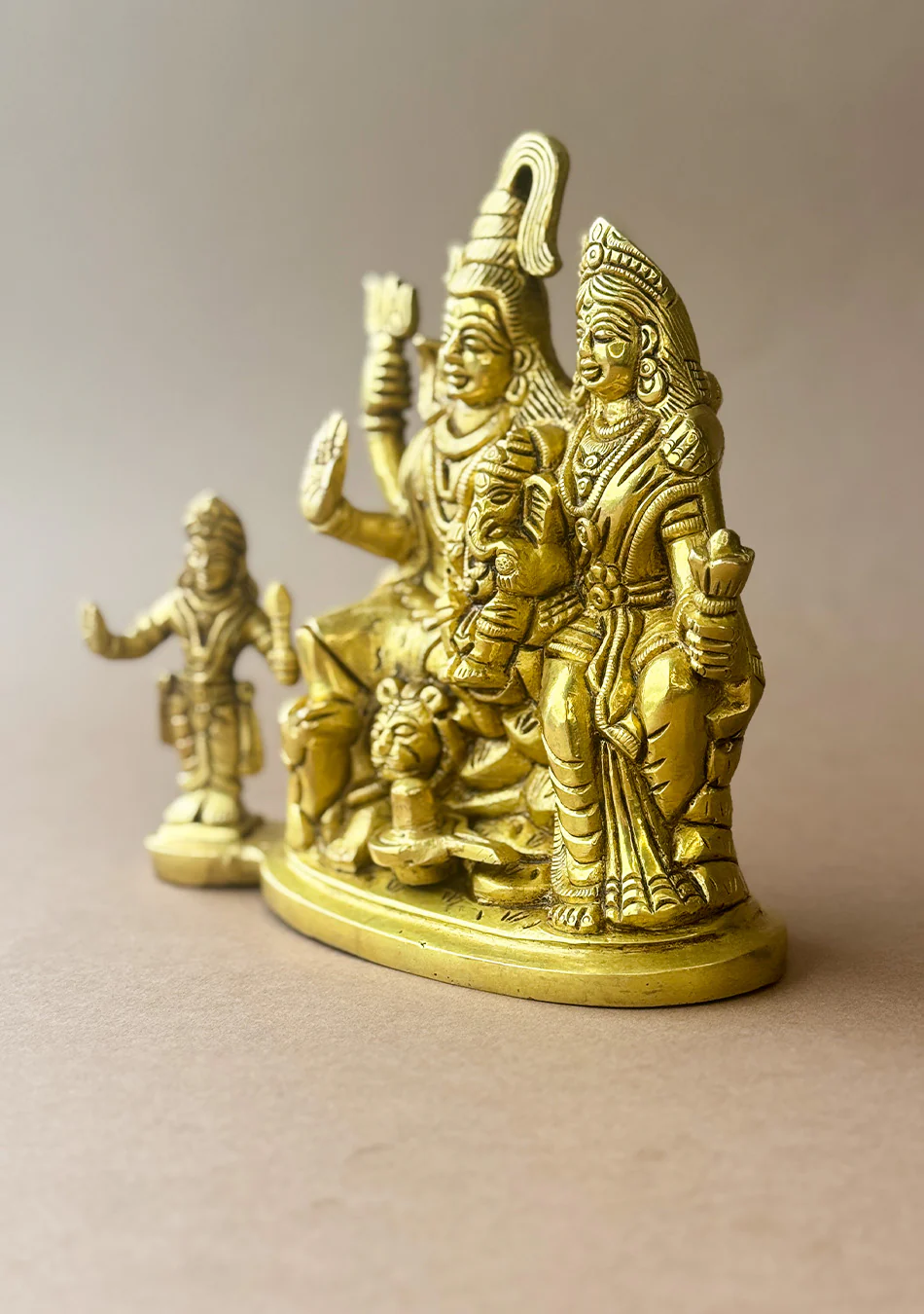 Antique Brass Trinetra Parivar - Image 6