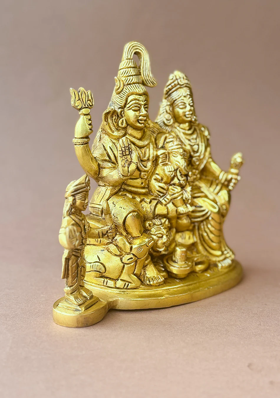 Antique Brass Trinetra Parivar - Image 7