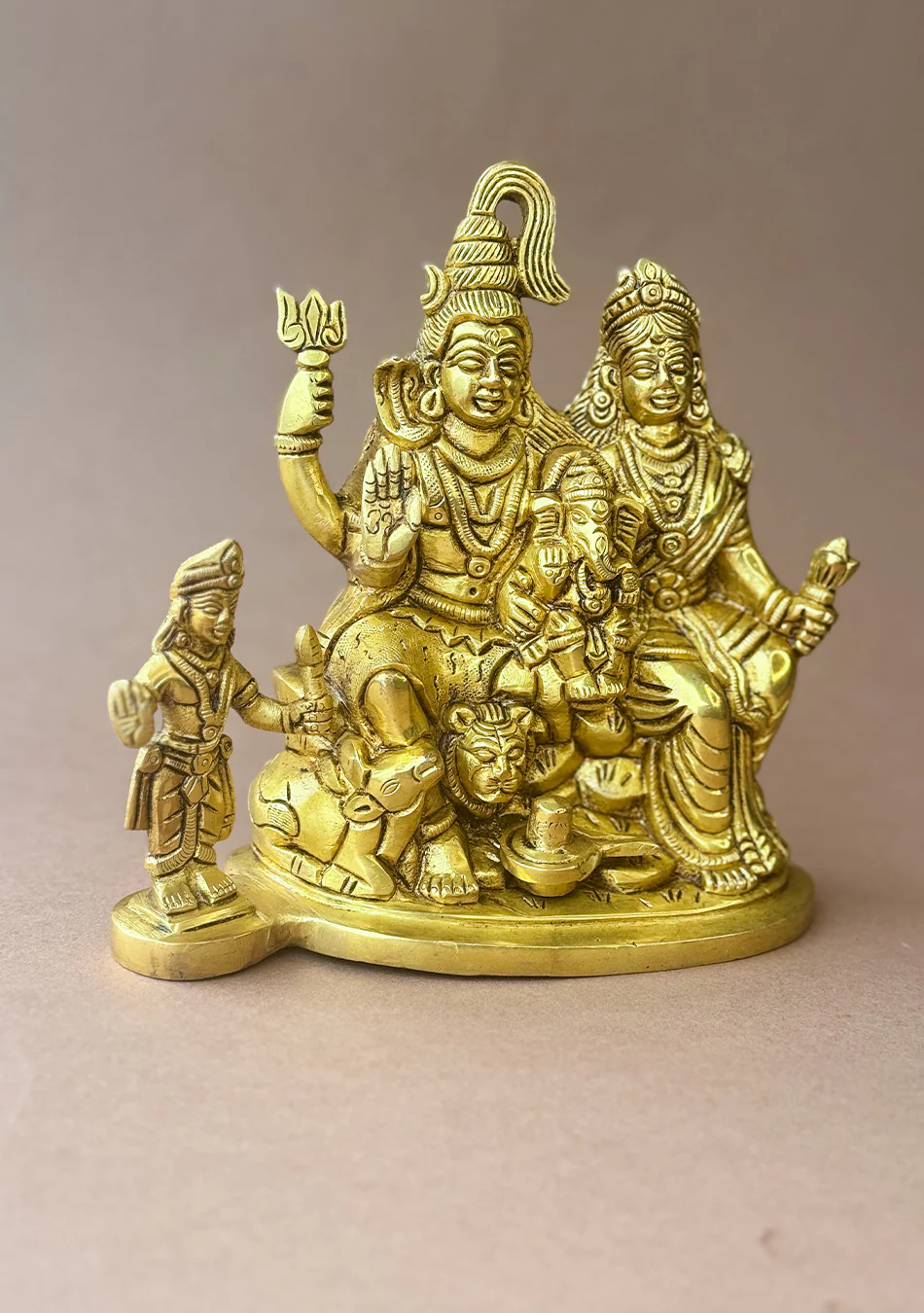 Antique Brass Trinetra Parivar - Image 8