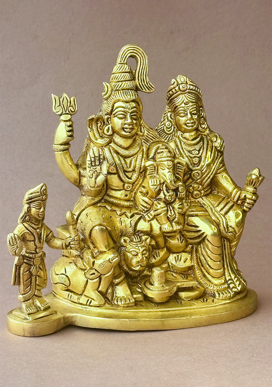Antique Brass Trinetra Parivar - Image 9