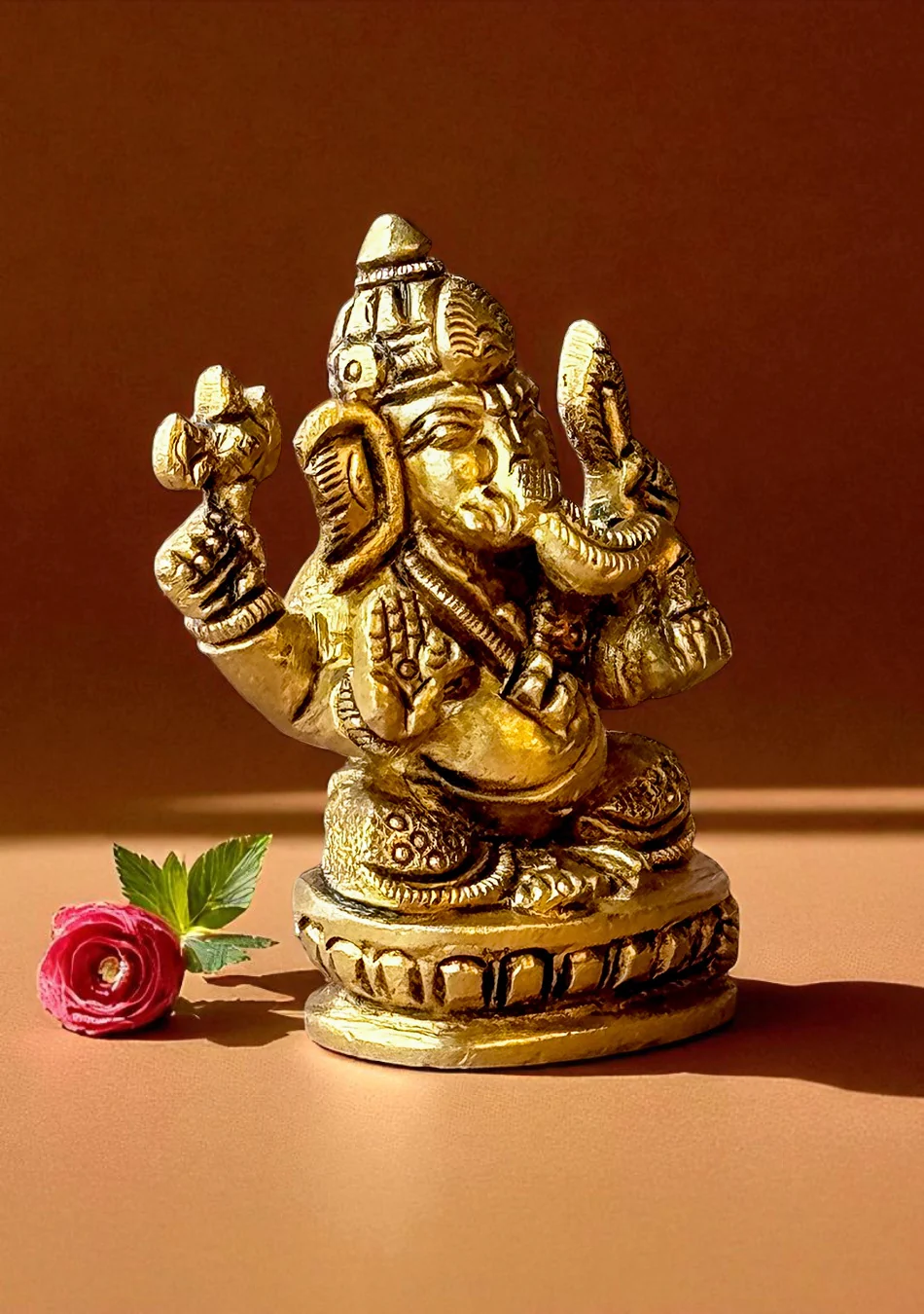 Antique Brass Siddhi Vinayak Idol - Image 3