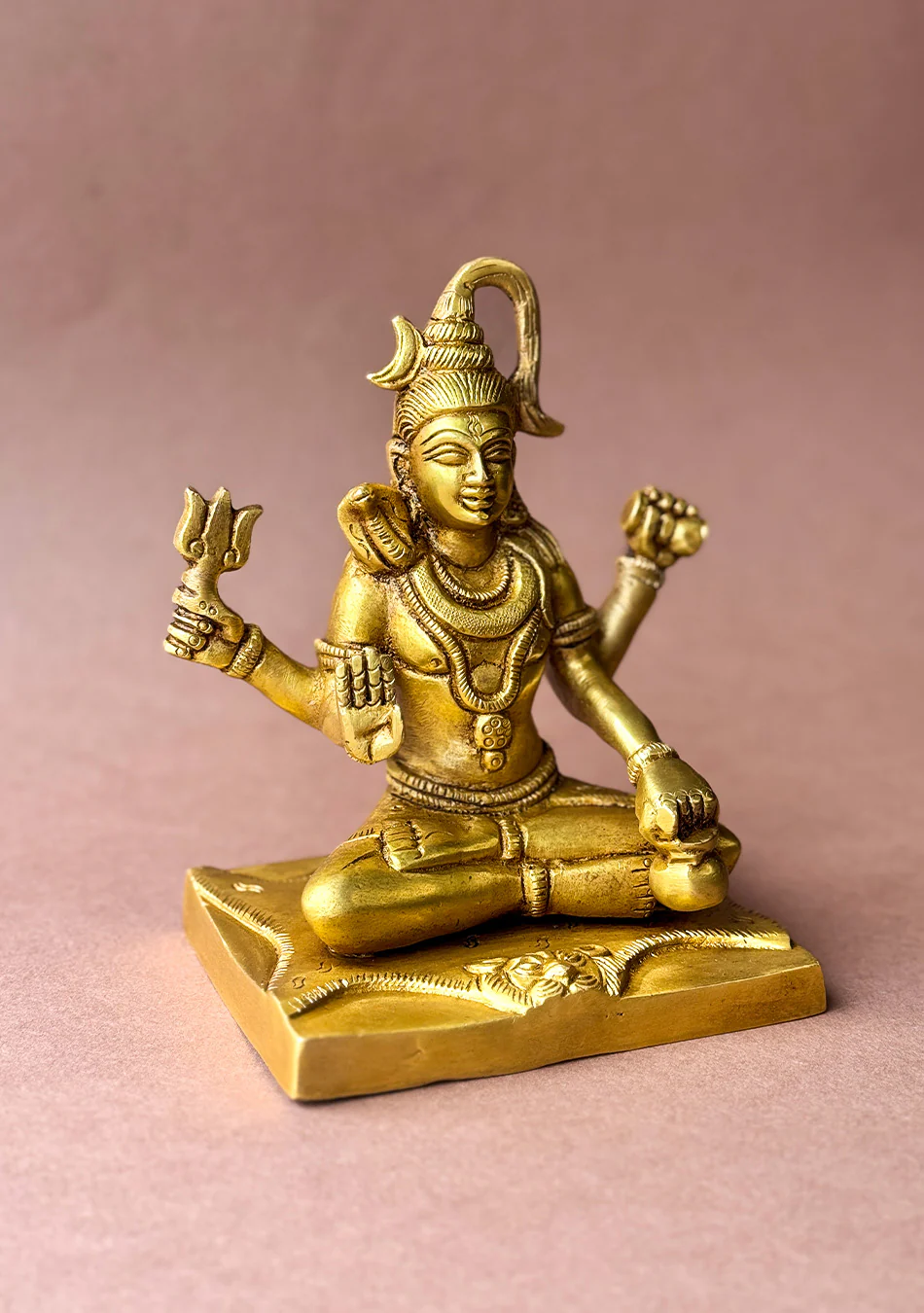 Antique Brass Sitting Shiva - Image 3