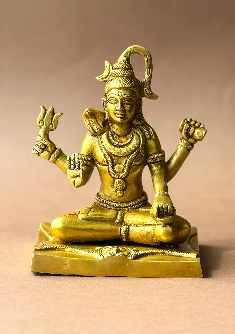 Antique Brass Sitting Shiva - Image 6