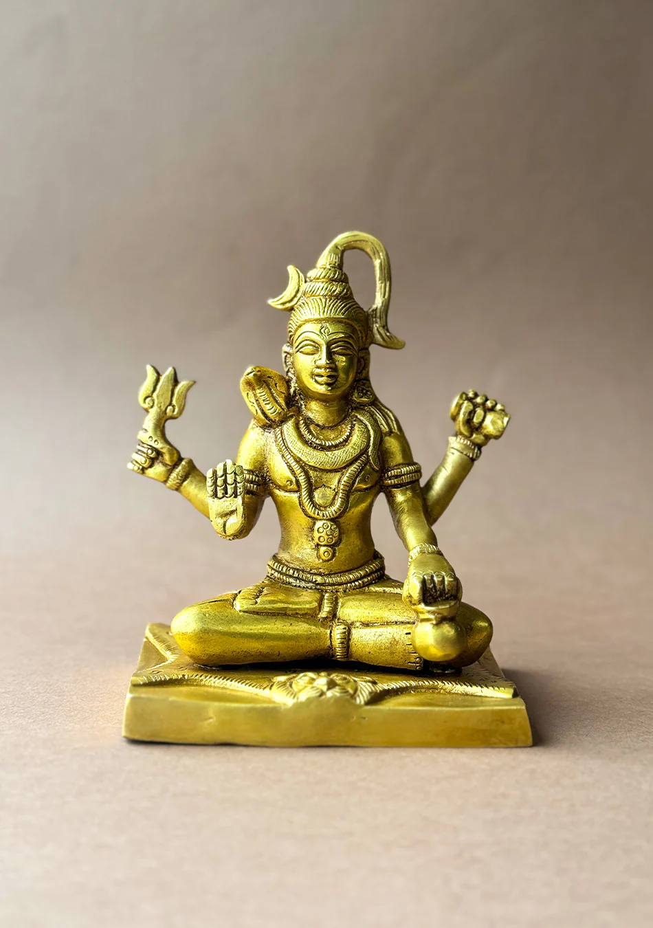 Antique Brass Sitting Shiva - Image 9