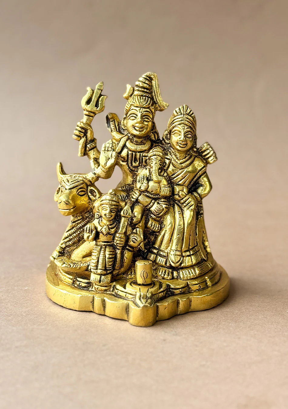Antique Brass Trinetra Parivar - Image 4