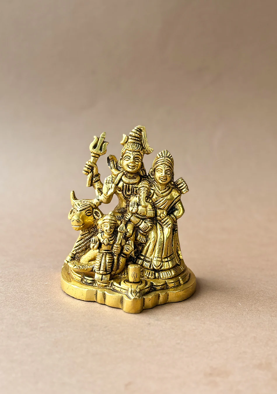 Antique Brass Trinetra Parivar - Image 5