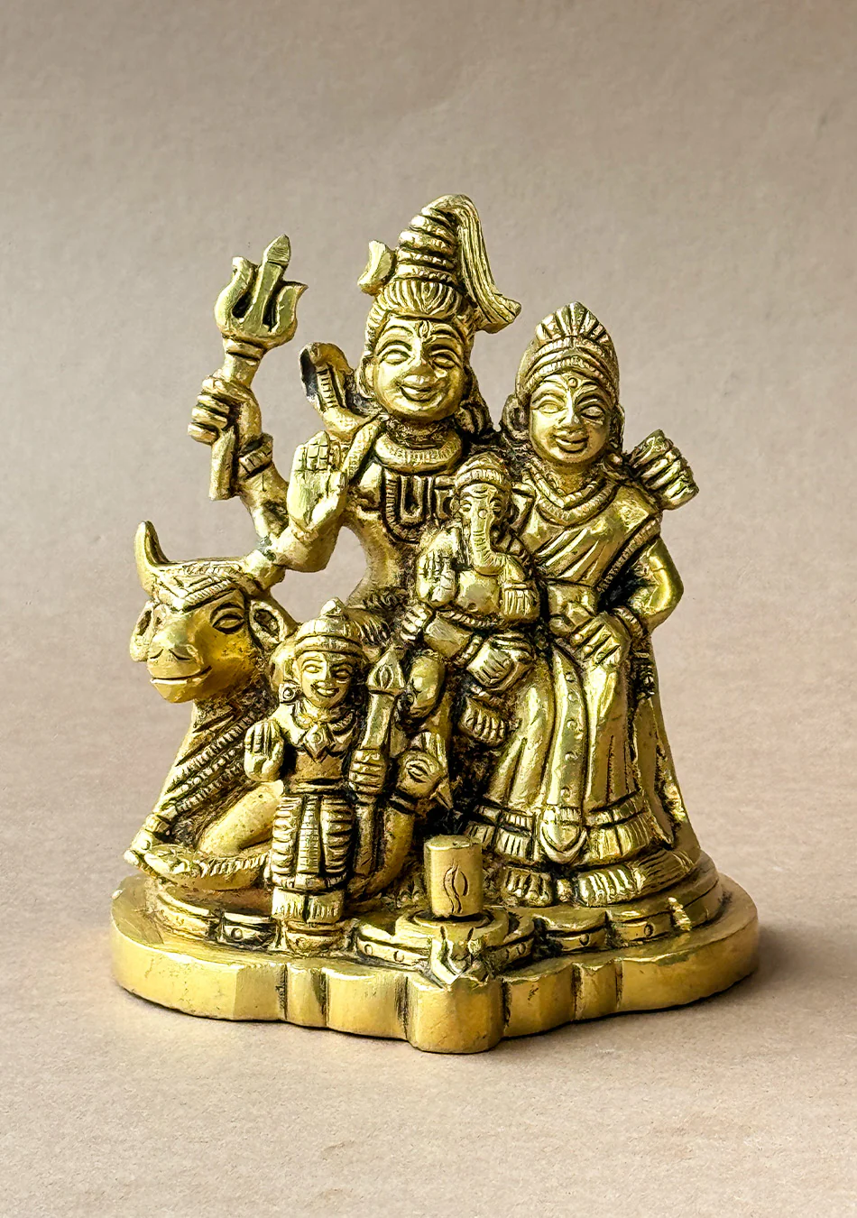 Antique Brass Trinetra Parivar - Image 6