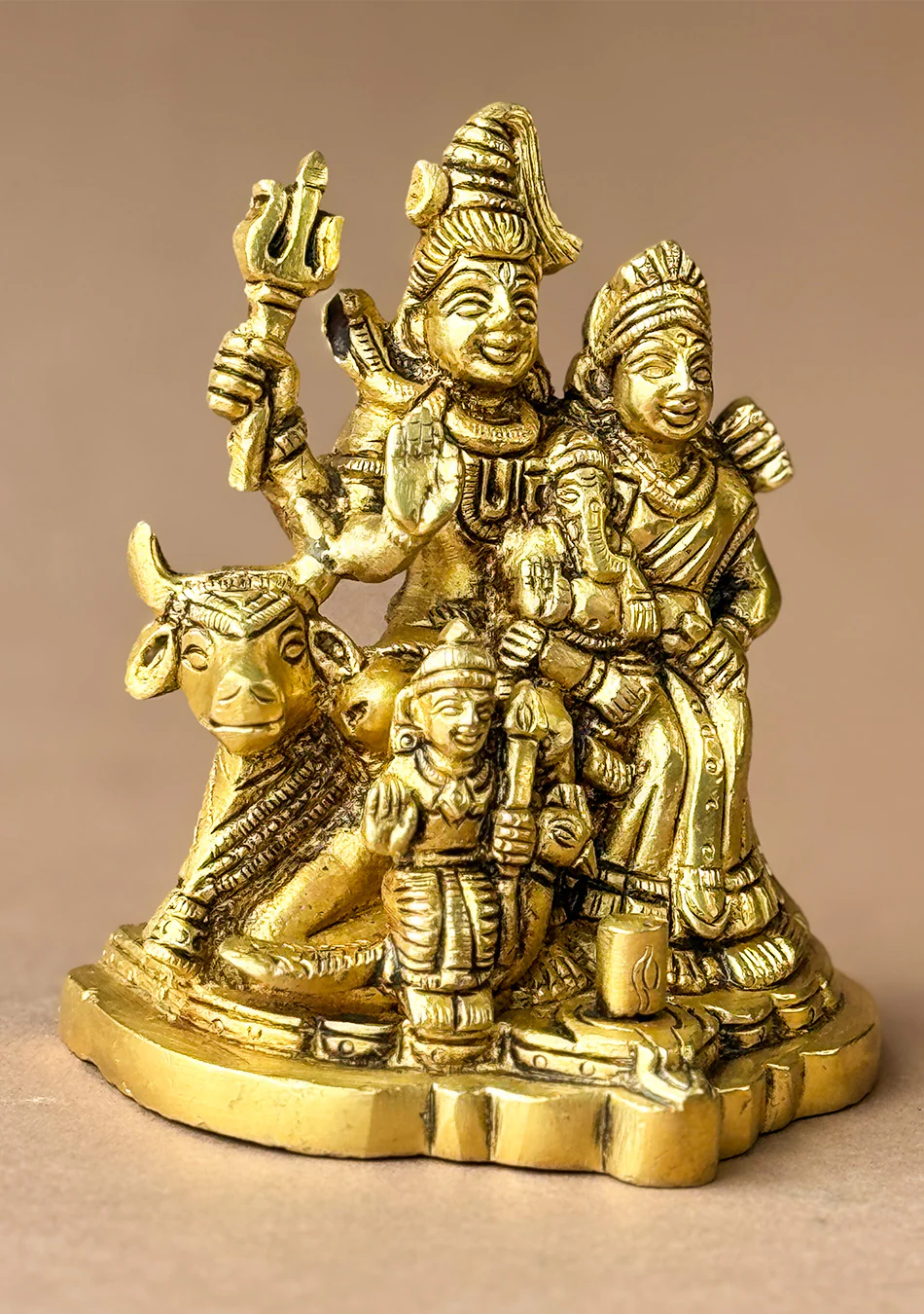 Antique Brass Trinetra Parivar - Image 8