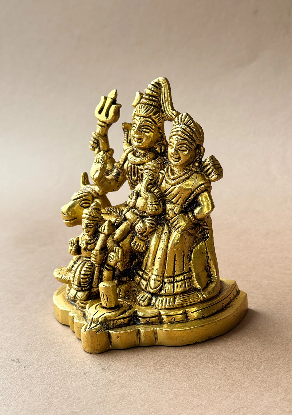 Antique Brass Trinetra Parivar - Image 9