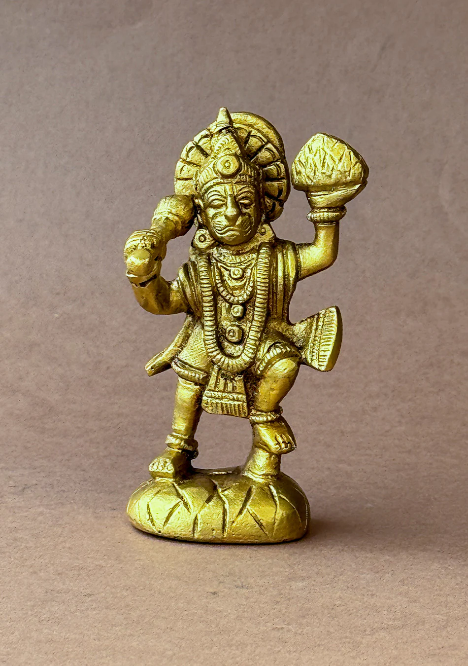 Antique Brass Veer Hanuman with Sanjeevani - Image 4