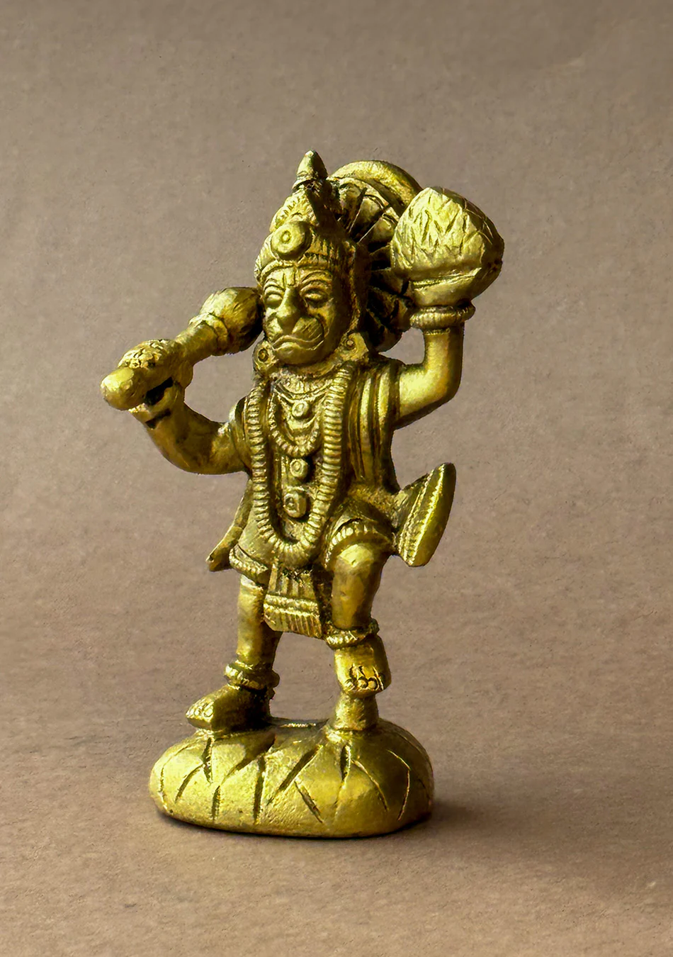 Antique Brass Veer Hanuman with Sanjeevani - Image 5