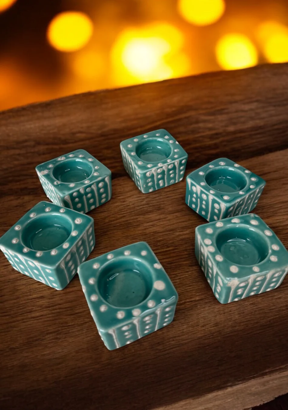 Aqua Dots Handcrafted Tea Light diya - Image 5