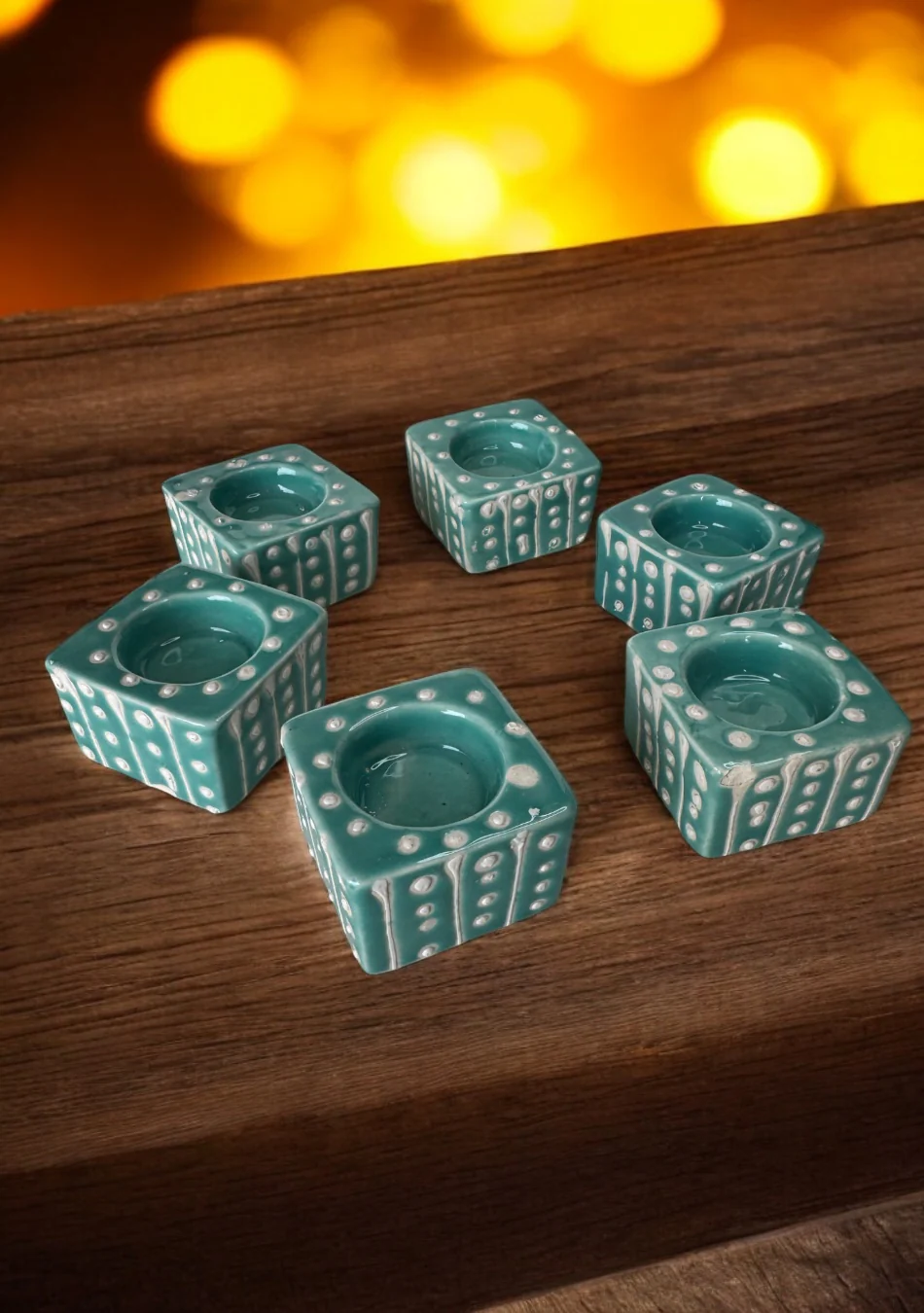 Aqua Dots Handcrafted Tea Light diya - Image 6