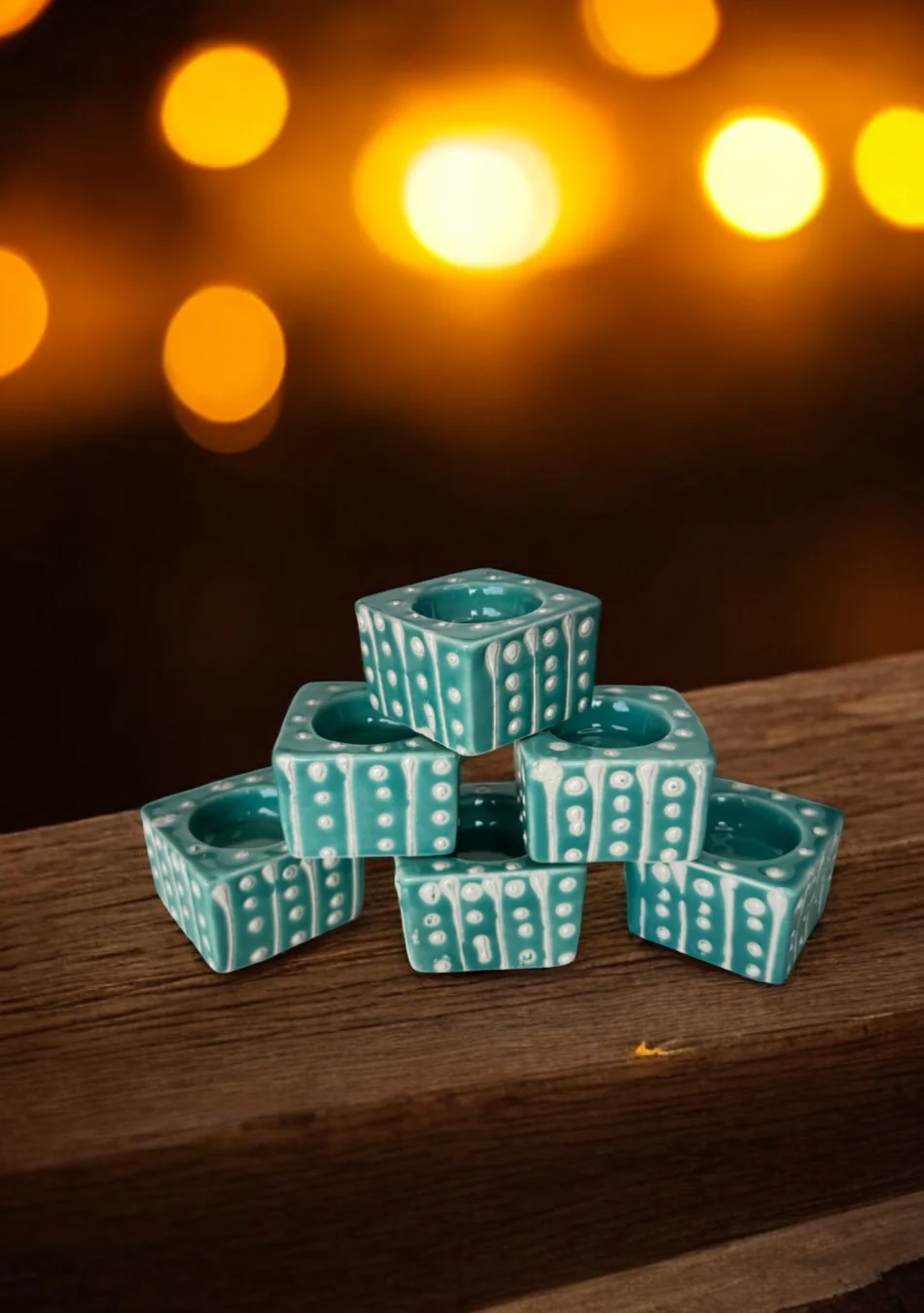 Aqua Dots Handcrafted Tea Light diya - Image 8
