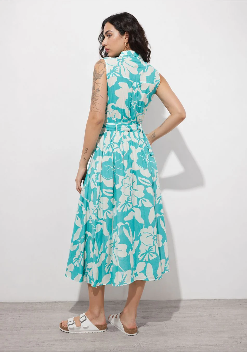 Aravalii Aqua Jardin Midi Dress - Image 4