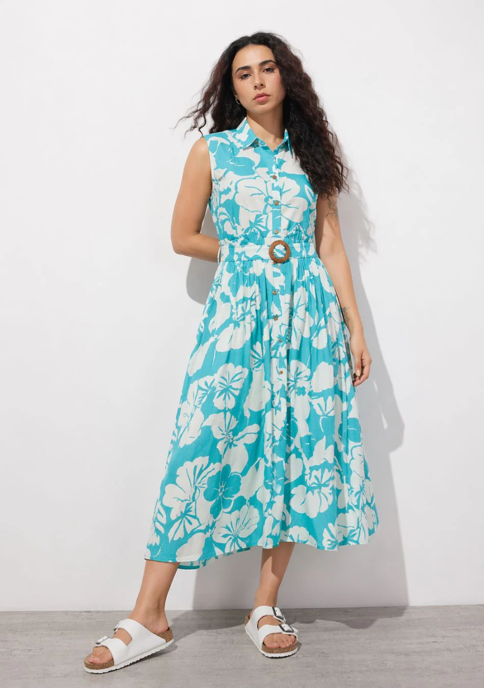 Aravalii Aqua Jardin Midi Dress - Image 7