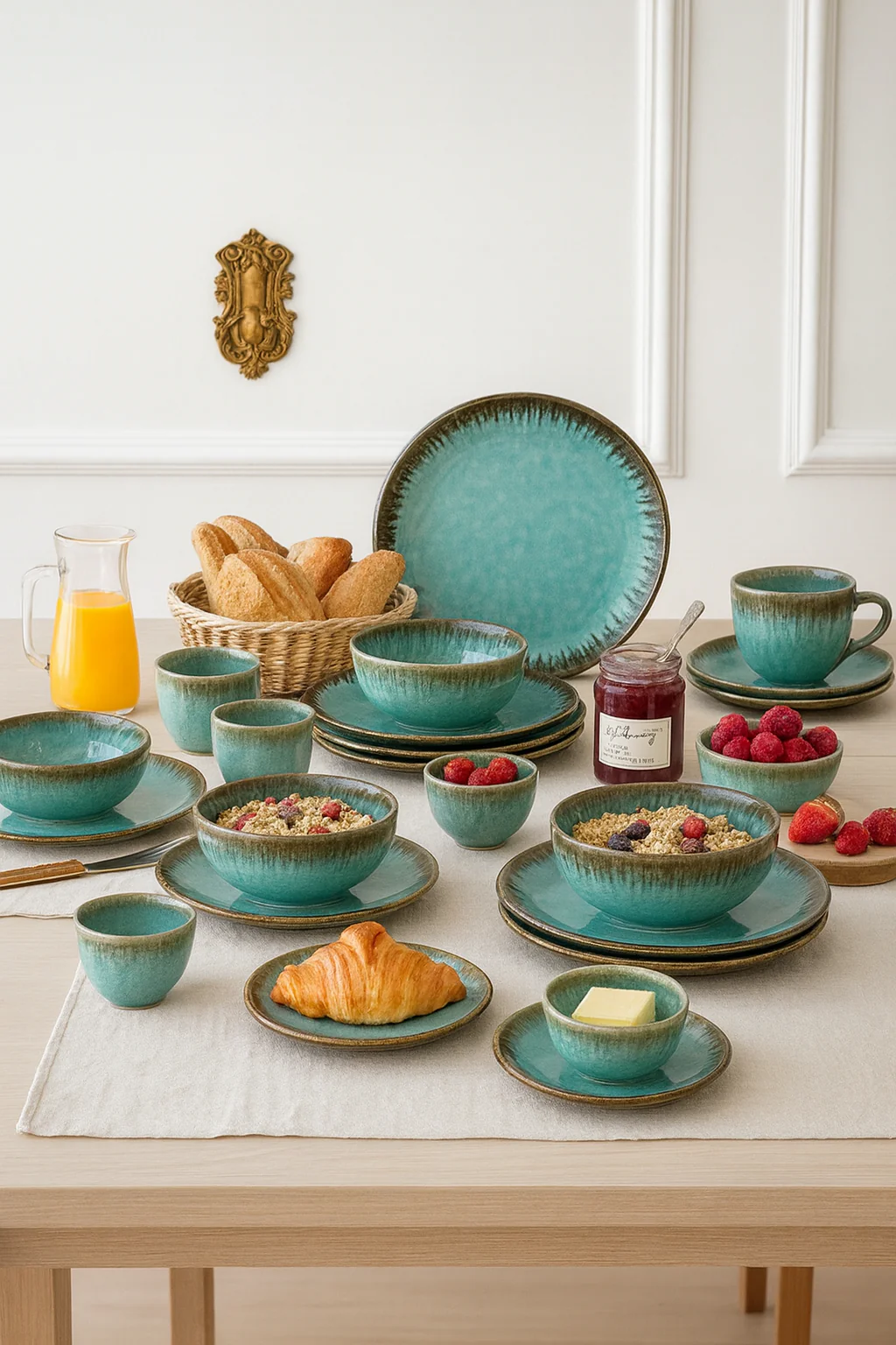 Aquamarine Seaweed Dinnerset - Set of 26 - Image 2