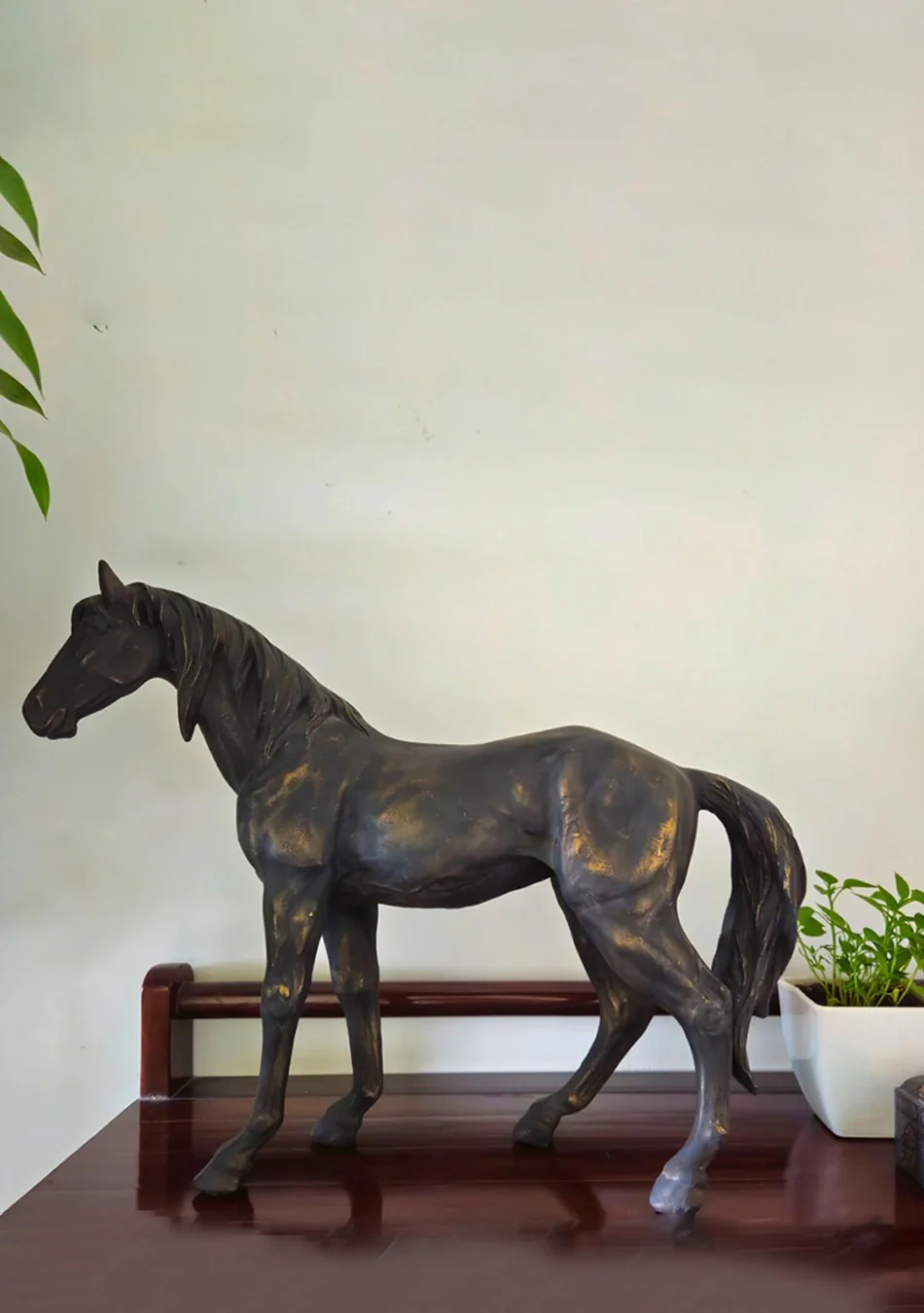 Aravalii Vintage Black Stallion Figurine - Image 3