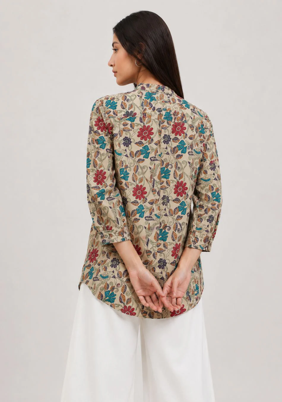 Aravalii Beige Floral Whimsy Top - Image 4