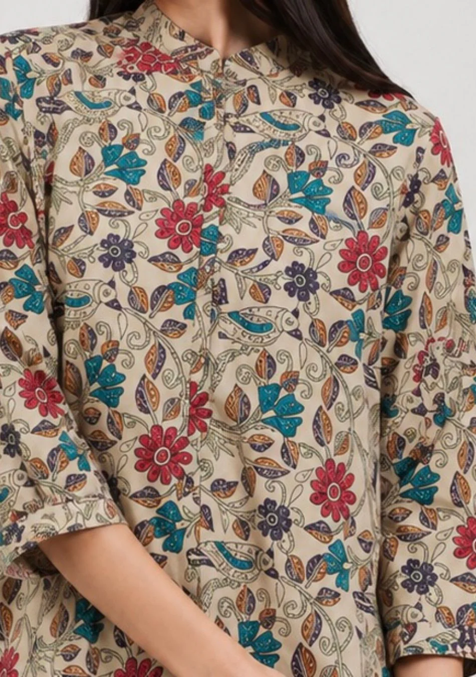 Aravalii Beige Floral Whimsy Top - Image 5