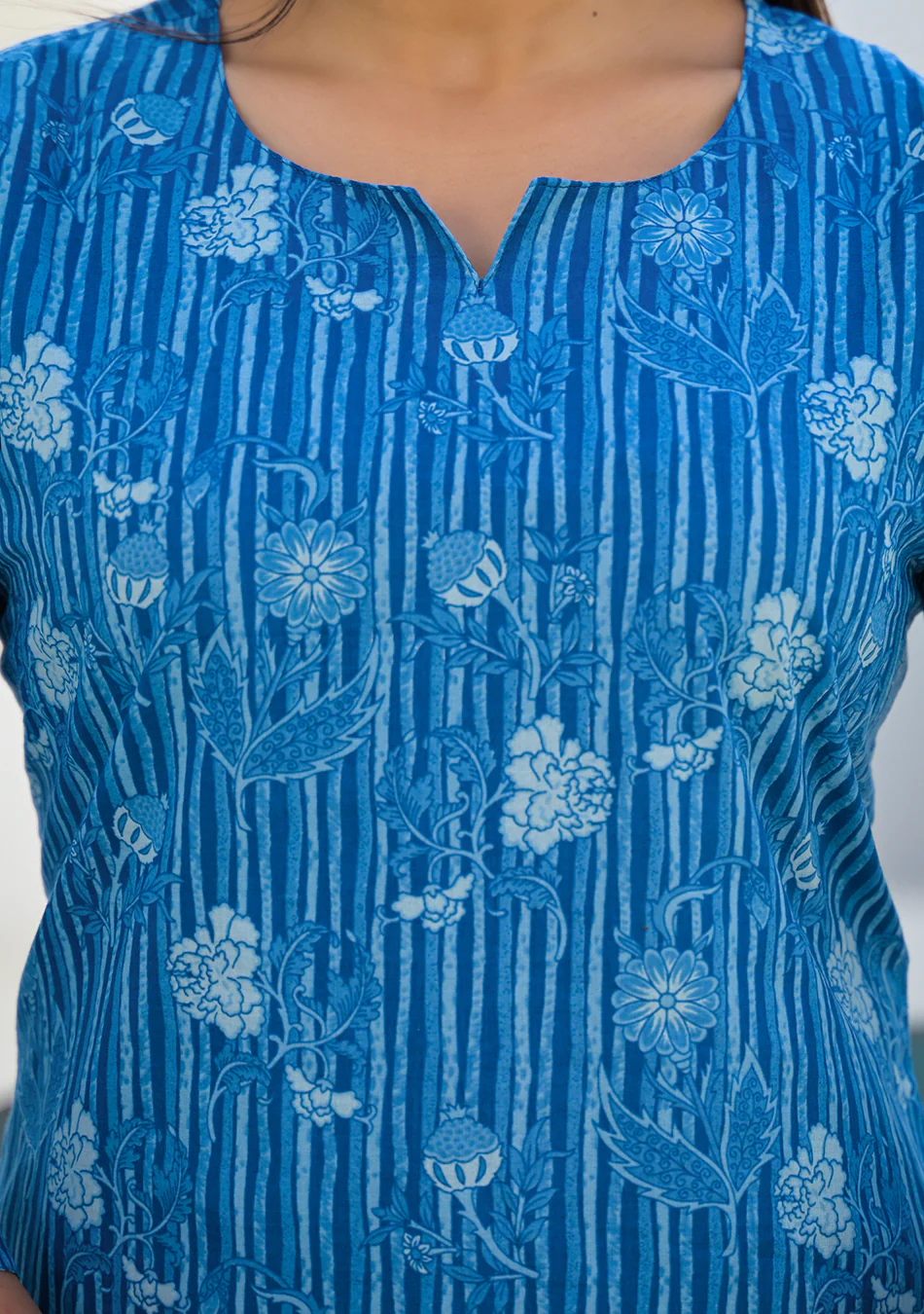 Aravalii Blue Meadow Stripe Night Suit - Image 3