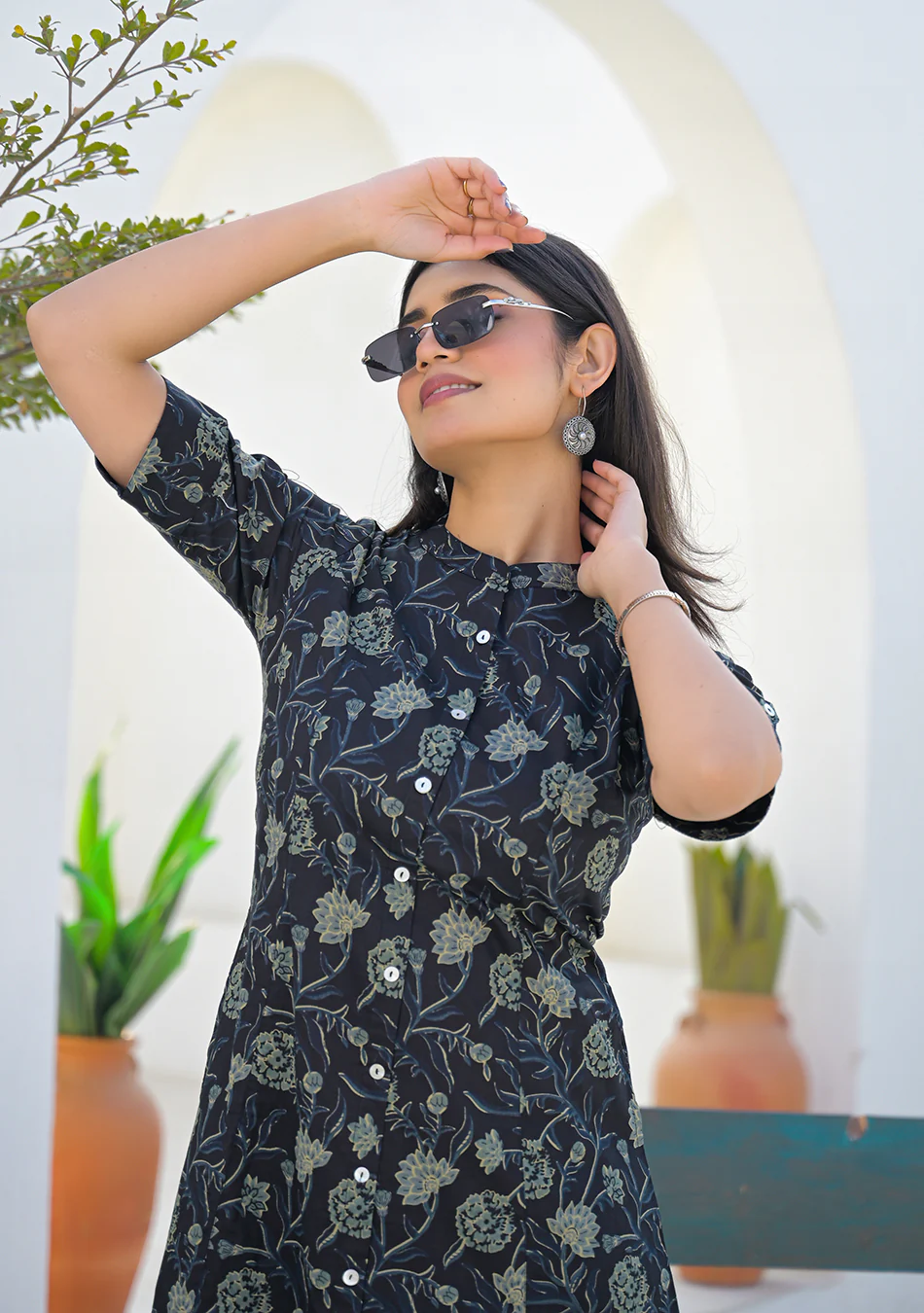 Aravalii Charcoal Sage Printed Co-ord Set - Image 5