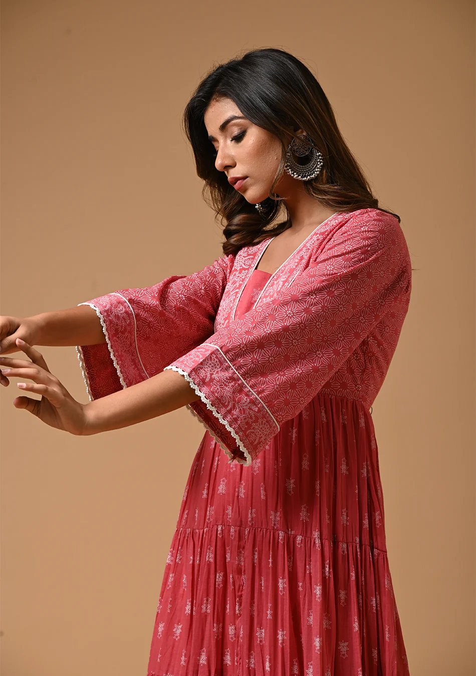 Aravalii Dusk Rose Voil Dress - Image 4